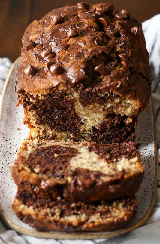 Marble banana bread